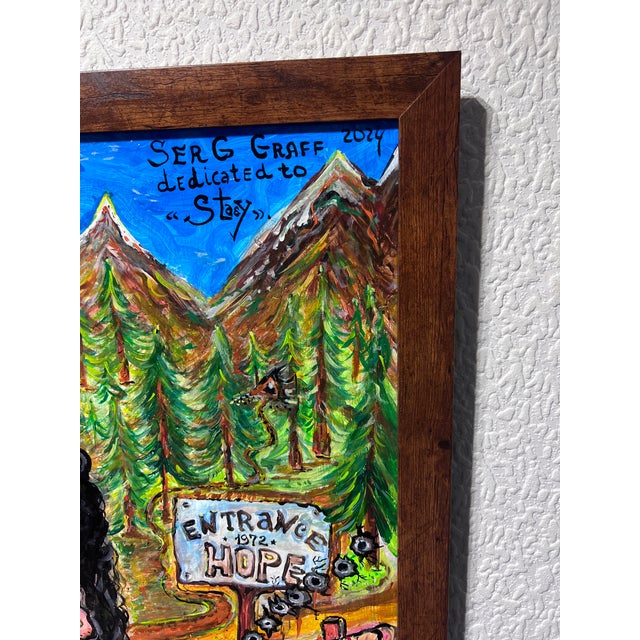 One-of-a-Kind Large Painting on Board by Serg Graff "Caricature". Coa Attached For Sale - Image 10 of 13