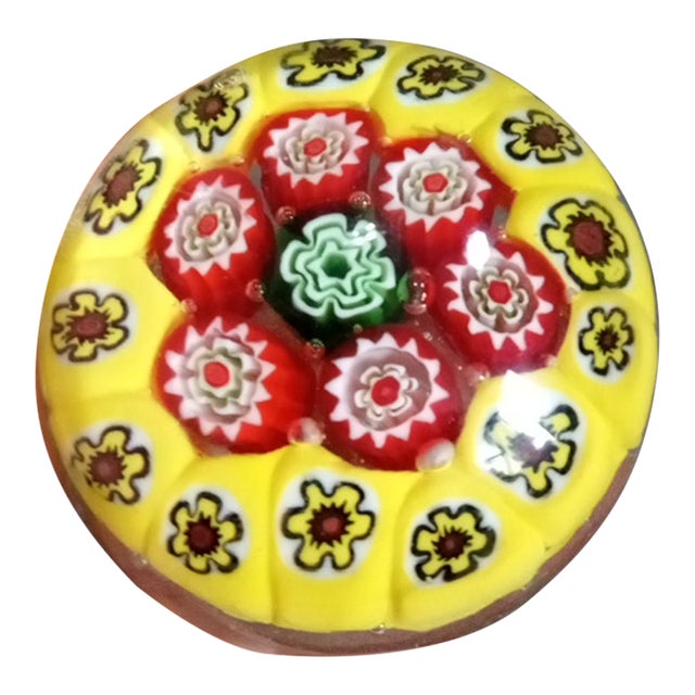 1980s Murano Style Millefiore Paperweight For Sale