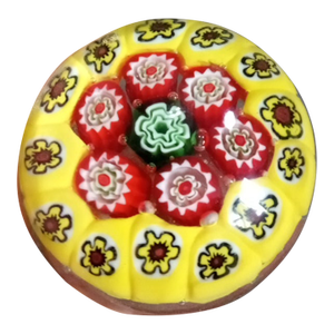 1980s Murano Style Millefiore Paperweight