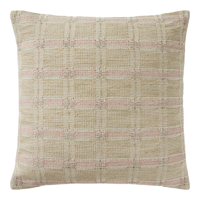 Amber Lewis x Loloi Cypress Ivory / Beige 22" x 22" Cover with Poly Pillow For Sale