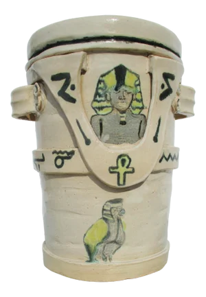 Ceramic Ice Bucket in Egypto-Hollywood Vintage 70s'