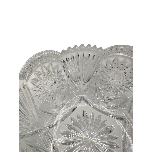Vintage American Brilliant Period Cut Glass Bowl With Hobstar Sawtooth Rim For Sale - Image 12 of 12