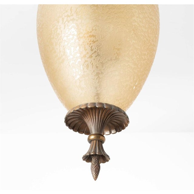 Chandelier in Bronze Decorated with Acidic Glass by Archimedes Seguso for Seguso Murano, 1940s For Sale - Image 3 of 11