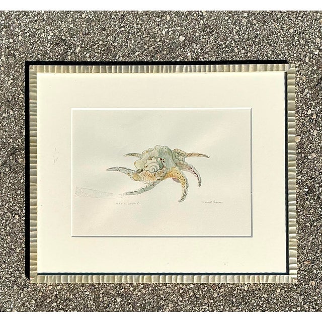 Contemporary Vintage Original Watercolor Oil on Paper For Sale - Image 3 of 12