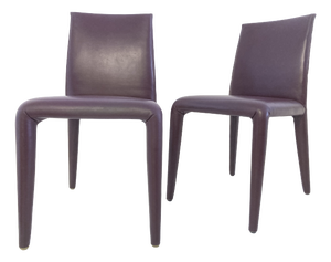 Vintage Leather Side Chairs by Mario Bellini for B&B Italia, 2000s, Set of 2