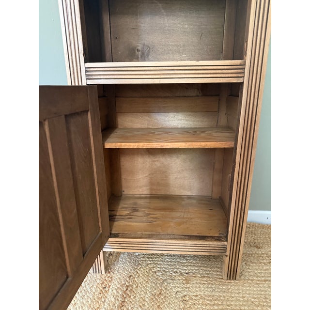 French Art Deco Carved Walnut Pedestal Cabinet, 1930s For Sale - Image 9 of 17