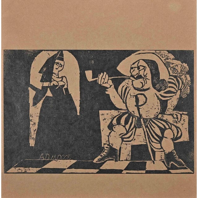 Figures is a woodcut print on paper realized by Carles Sterns in the Early 20th Century Good conditions. The artwork is...