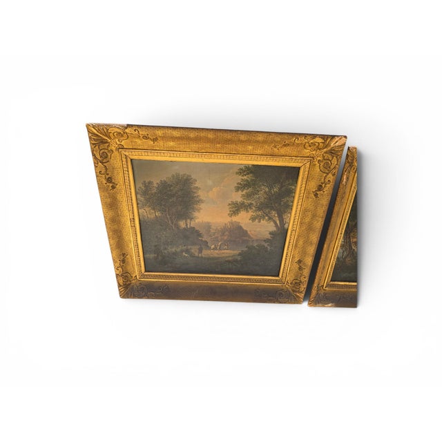Roman Views, 19th Century, Oil Paintings, Framed, Set of 2 For Sale - Image 4 of 12