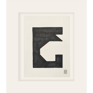 Mid 20th Century Mid-Century Modern Vintage French Abstract Marker Drawing on Paper, Signed by French Artist Maurice Parant For Sale
