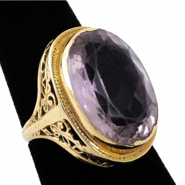 14k Yellow Gold & Amethyst Ring For Sale In New York - Image 6 of 11