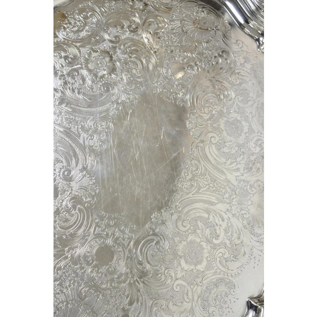 Antique Reed & Barton Winthrop Silver Plated Victorian Bar Serving Platter Tray For Sale - Image 9 of 14