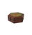 1980s Oriental Hexagonal Red Color Lohans Monks Drawing Accent Box For Sale - Image 5 of 7