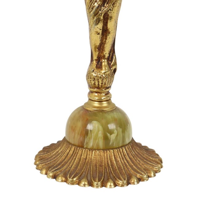 Metal Vintage Table Lamp in Brass and Onyx Marble, 1960s For Sale - Image 7 of 17