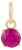 Brilliant Cut Ruby Solitaire Pendant in 14k Yellow Gold For Sale