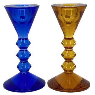 Candlesticks by Mathias Véga for Baccarat France, 1990s, Set of 2 For Sale