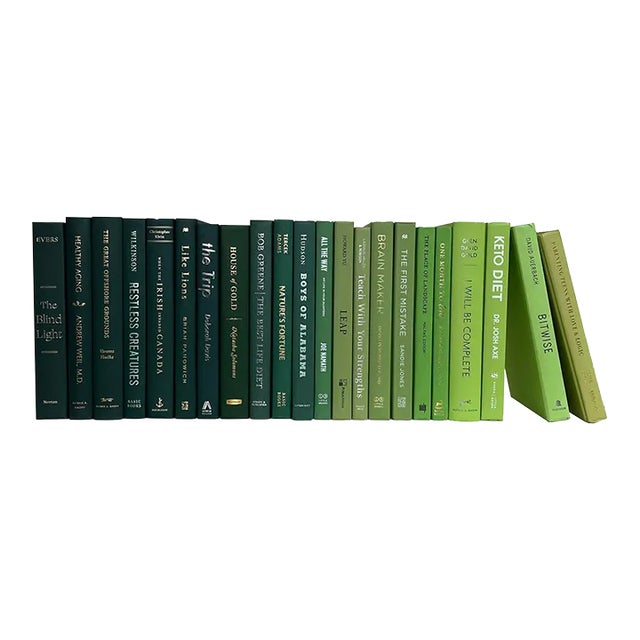 Decorative Books - Boxwood Ombré Books - Green Books By The Foot For Sale