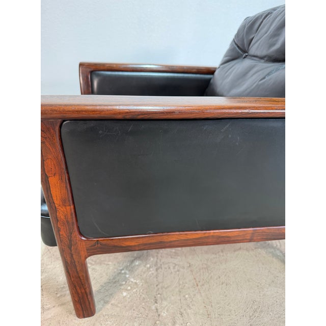 Wood 1960s Mid Century Bröderna Andersson Swedish Rosewood and Black Leather Lounge Chair For Sale - Image 7 of 12