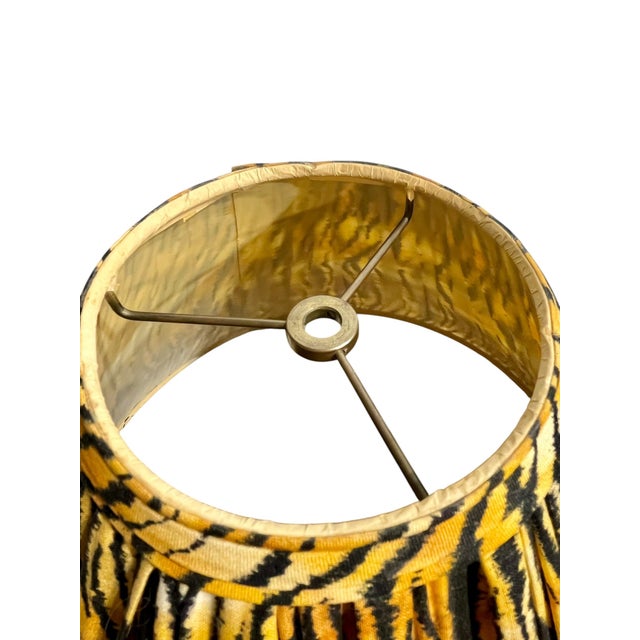 1980s 1980s Animal Print Lampshade – Hollywood Regency Style, 14” Diameter For Sale - Image 5 of 8