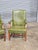 Late 20th Century Late 20th Century Pair of Alma Mahogany Armchairs Green Leather Fabric Made in North Carolina For Sale - Image 5 of 11