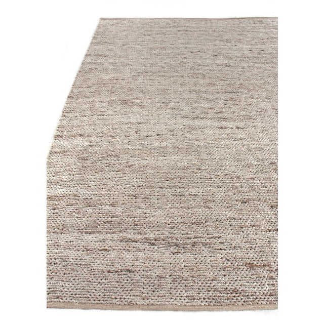 James Hand loom Wool/Polyester Beige Rug-14'x18" For Sale - Image 4 of 8