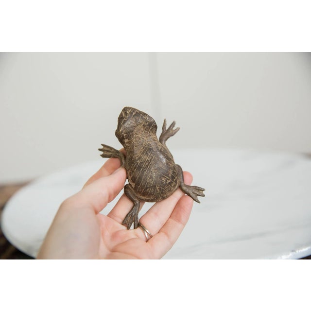 African Vintage African Bronze Frog For Sale - Image 3 of 5