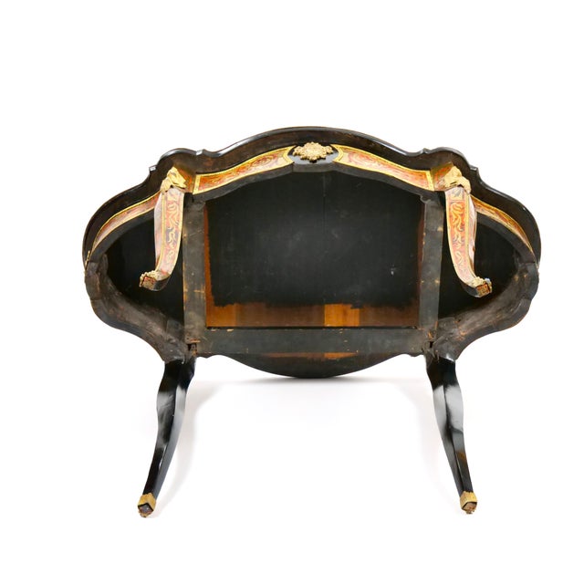 Antique French Continental Bronze Ormolu Mounted Boulle Style Desk/Center Table For Sale - Image 12 of 12