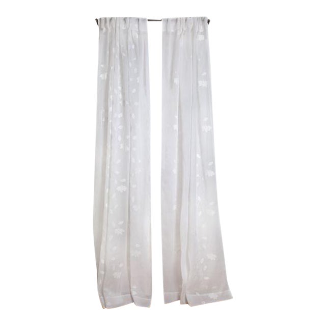 Liana 54" X 84" White Applique Curtain For Sale