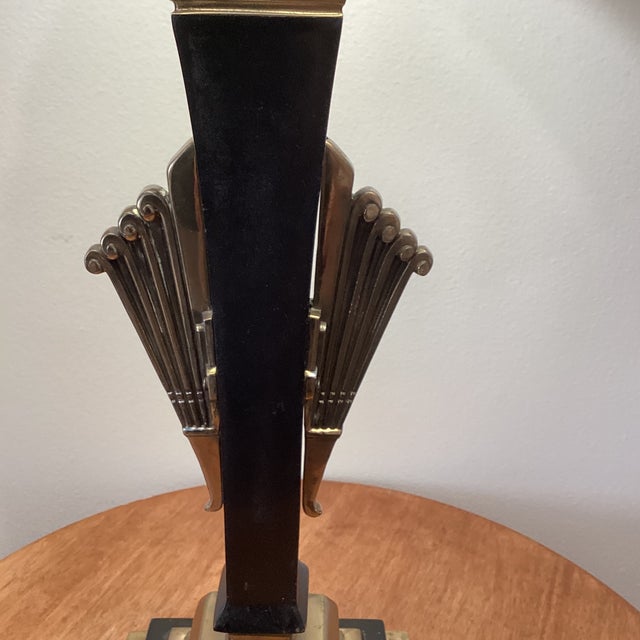 Rembrandt Lamp Company Vintage Original Rembrandt Masterpiece Brass & Metal Table Lamp, Pleated Shade For Sale - Image 4 of 12