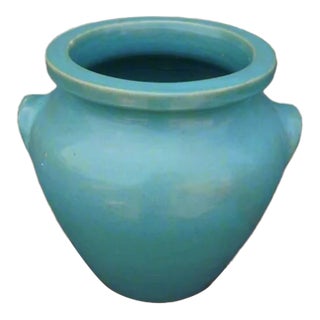 Early 20th Century Turquoise Gladding McBean Pottery Vase For Sale