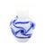 Vintage Murano Style White Blue Swirl Glass 10" Vase For Sale