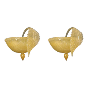 1960s Amber Graniglia Sconces by La Murrina, a Pair