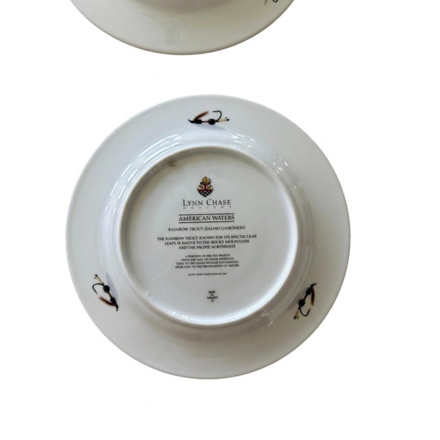 1990s Sporting Porcelain Trout Luncheon Plates, Set of Four For Sale - Image 11 of 12