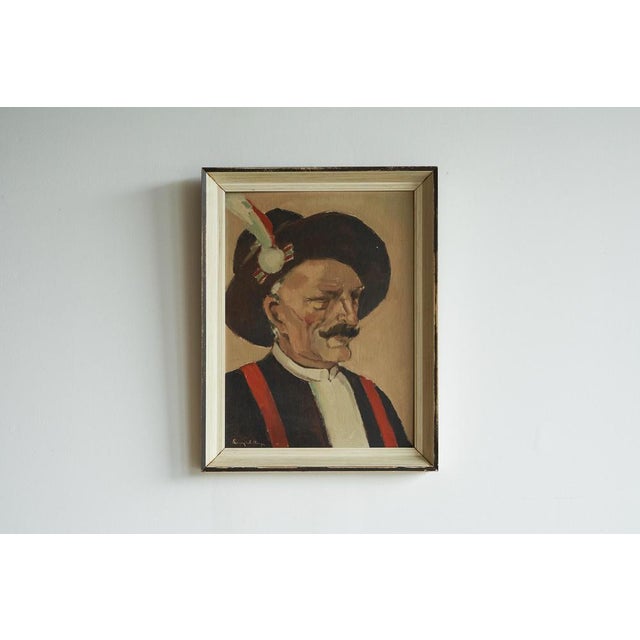 Remy de Pillecyn 'Man met hoed' Oil on Canvas, Belgium, 1964. This is a very distinct and well painted work by Belgian...