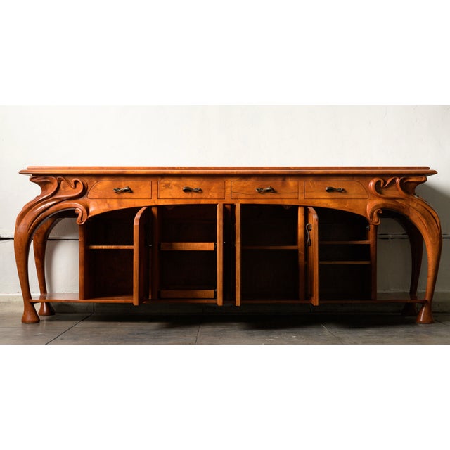 Custom Furniture Builders Neo-Art Nouveau Sideboard by Arroyo Design, in Mesquite For Sale - Image 4 of 10