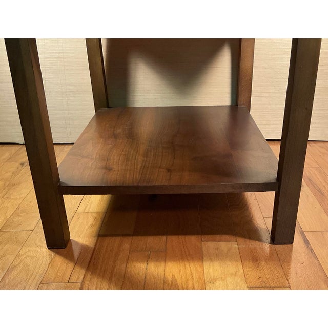 1960s Lane Altavista Mid-Century Modern Walnut 20”x 27” Two-Tiered Side Table, Circa 1960’s For Sale - Image 5 of 10