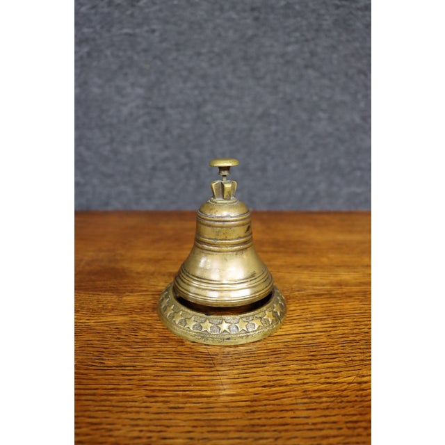 Brass Table Bell With Star-Decorated Base For Sale In Philadelphia - Image 6 of 7