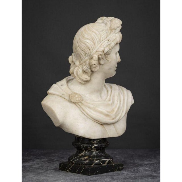 Beautiful Male Bust, Italy, began 20th century Height x width x depth: 45 x 34 x 16 cm in white statuary Carrara marble...