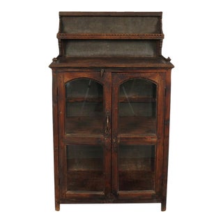 Antique Indian Teakwood Book/Display Case For Sale