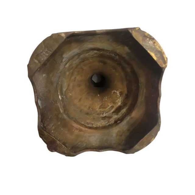 Mid 20th Century Vintage French Ceramic Metal Covered Floral Yellow Red Extra Tall Urn Decorative Jar For Sale - Image 5 of 12