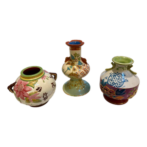Three Vintage Tracy Porter Hand Painted Bud Vases - A Set