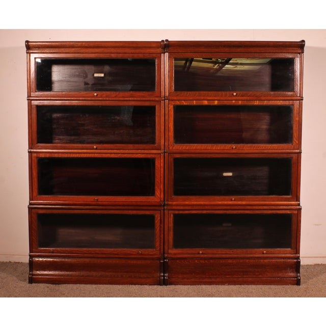 Oak Bookcases from Globe Wernicke, 1900s, Set of 2 For Sale - Image 11 of 11