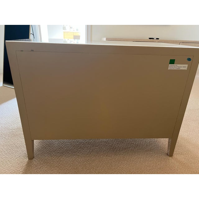 Restoration Hardware Restoration Hardware French Contemporary Open Nightstand in Whitewashed Oak and Brushed Light Pewter Colored Hardware For Sale - Image 4 of 5