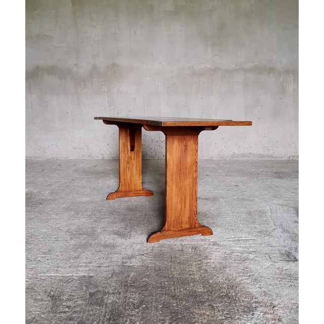 Elegant axel einar hjorth manner console / library table, solid pine, swedish cabinetmaker 1930s a minimalistic swedish...