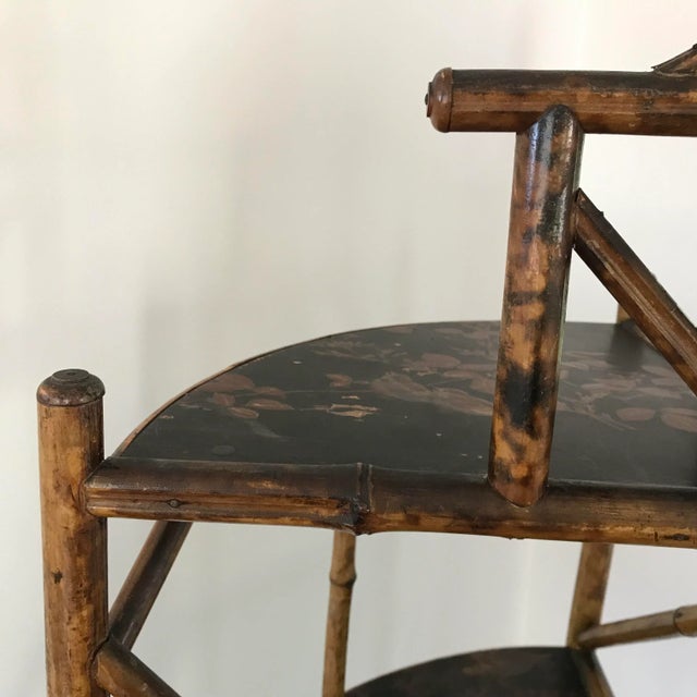 Antique Aesthetic Style Burnt Bamboo Corner Etagere, Circa 1880 For Sale - Image 9 of 12