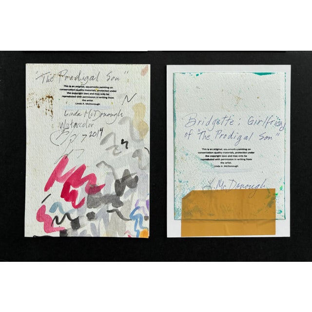 “The Prodigal Son and Bridgette” Original Expressionist Portrait Paintings by Linda McDonough - a Pair For Sale In Naples, FL - Image 6 of 7