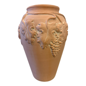 Grape Clusters & Leaves Plaster Vase From 80's