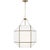 Suzanne Kasler By Visual Comfort Studio Morrison 3-Light Medium Pendant with White Glass Shade in Satin Brass For Sale