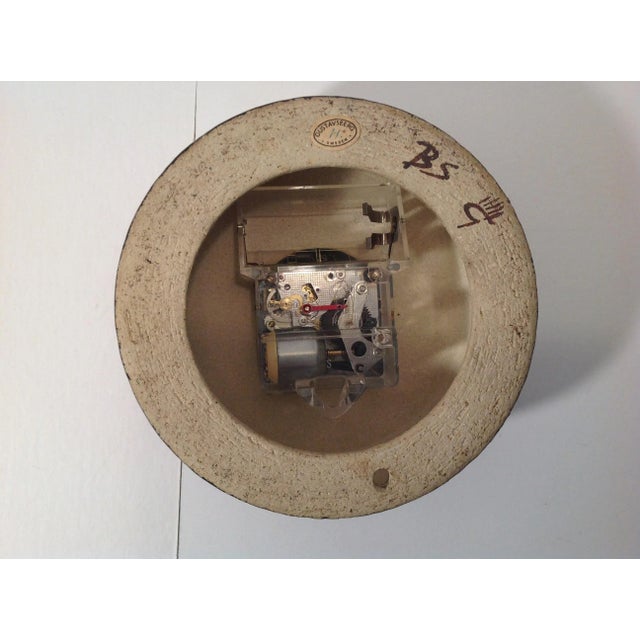 Gustavsberg Vintage Mid Century Modern Britt-Louise Sundell for Gustavsberg Sweden Stoneware Clock For Sale - Image 4 of 7