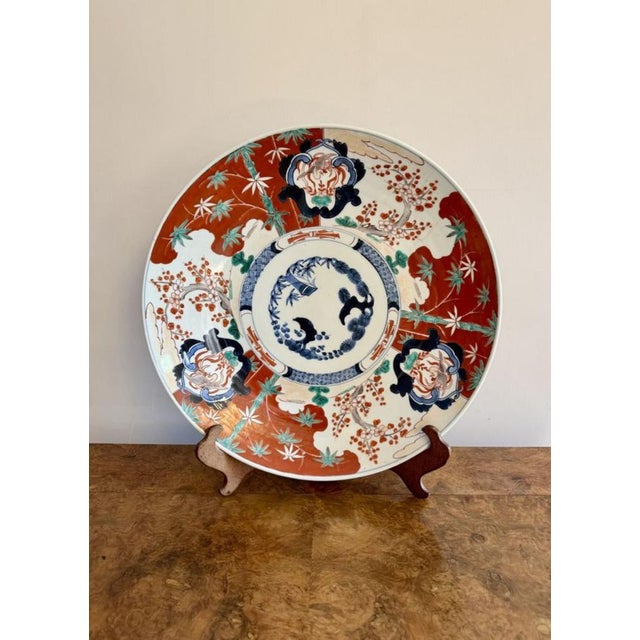 Quality antique Japanese imari charger, having a quality antique Japanese imari charger decorated with bamboo shoots,...