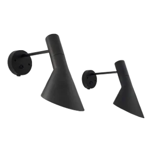 Danish Modern Arne Jacobsen Black Aj Wall Sconces